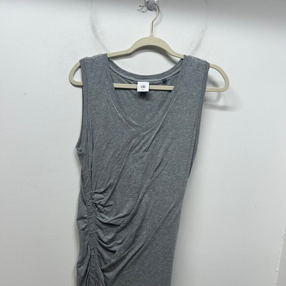 Cabi 5618 Breeze Dress gray maxi ruched small - Picture 3 of 11